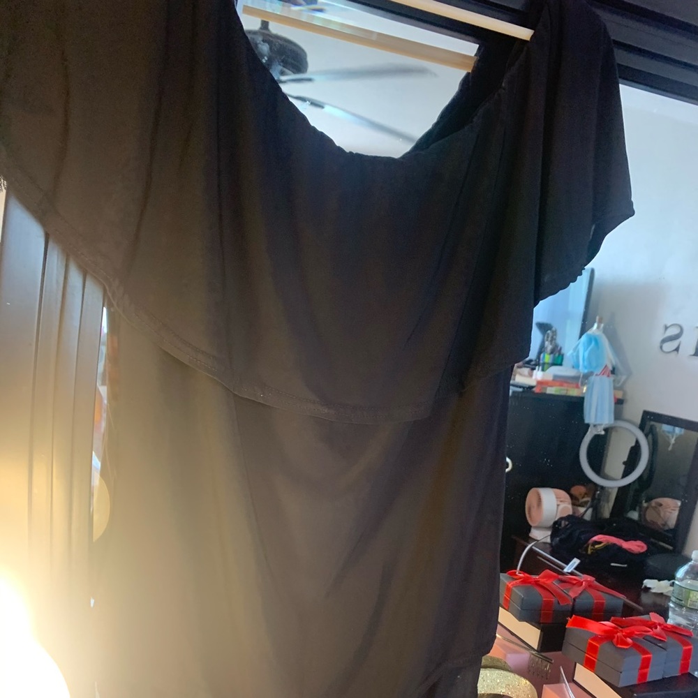 Black off the shoulder bodysuit